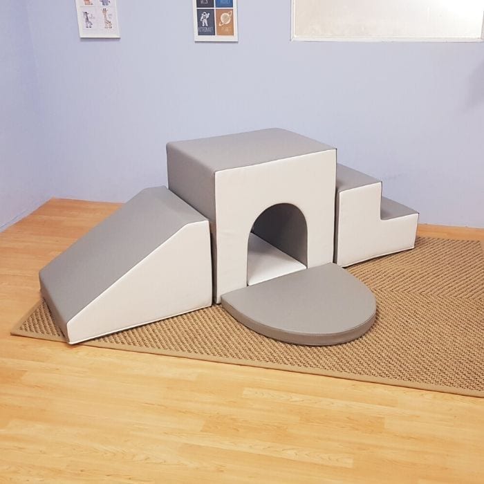 Soft Play Baby Arch Tunnel in Grey & White