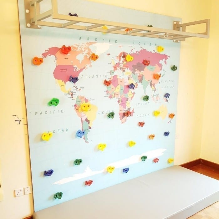 Map Climbing Wall with Monkey Bars