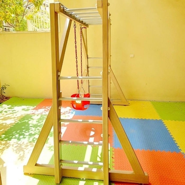 Freestanding Monkey Bars with Swing