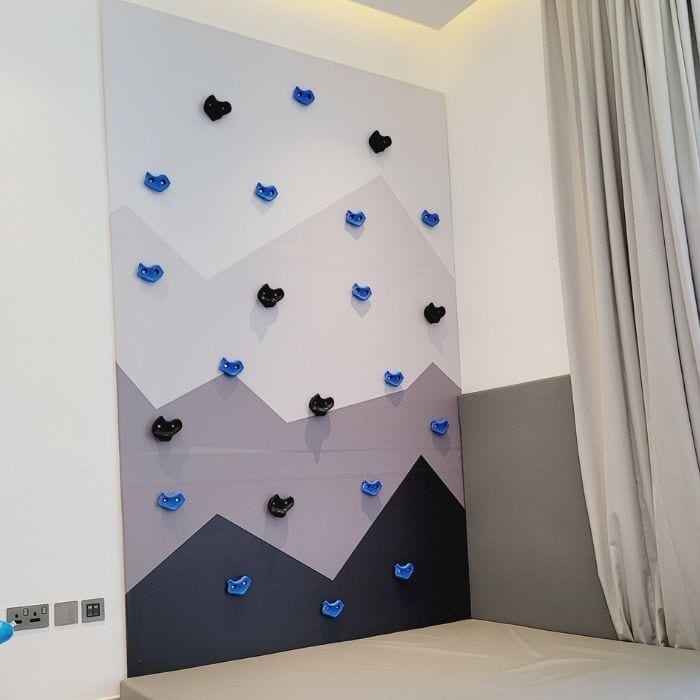 Monochrome Climbing Wall with Safety Mat