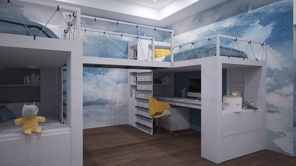 Amazing-Kids-Bedroom-Design-with-Bridge-between-Bunk-Beds