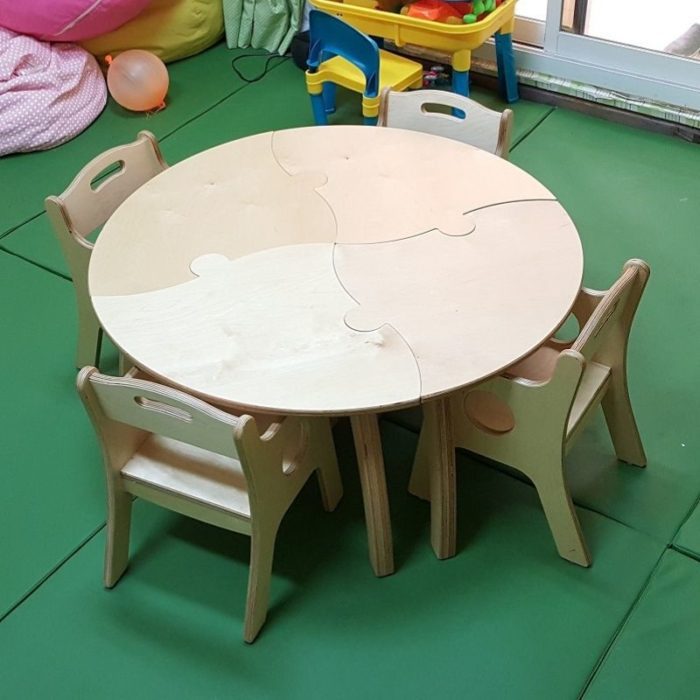 ROUND JIGSAW PUZZLE TABLE SET