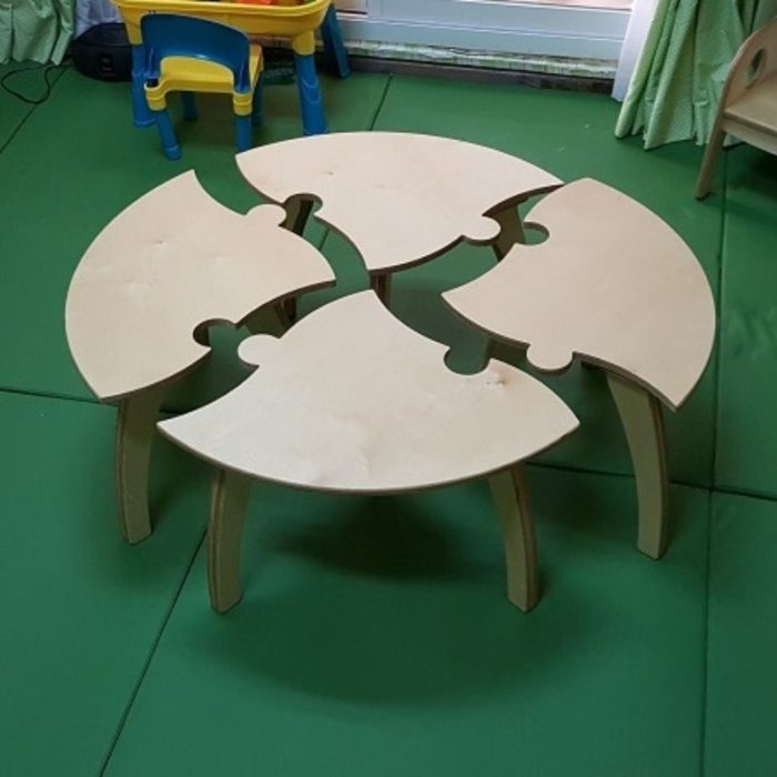 ROUND JIGSAW PUZZLE TABLE SET