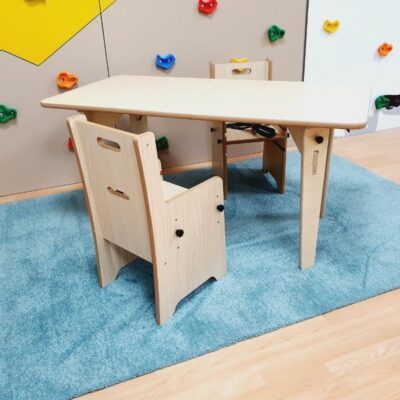 Adjustable Montessori Rectangle Table & 2 Chair Set