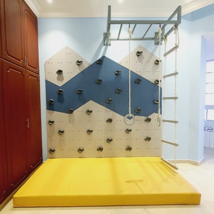 Climbing Wall with Movable Grips