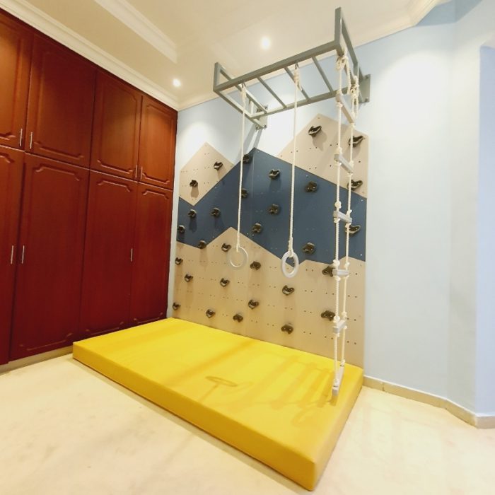 Climbing Wall with Movable Grips