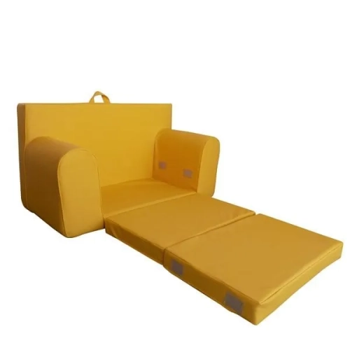 Moon Sofabed Faux Leather Yellow