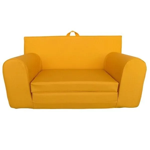 Moon Sofabed Faux Leather Yellow