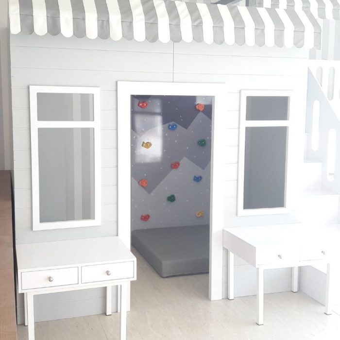 Role Play House with Climbing Wall and Platform