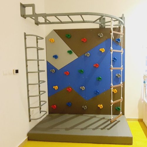 Climbing Wall With Curve Monkey Bar